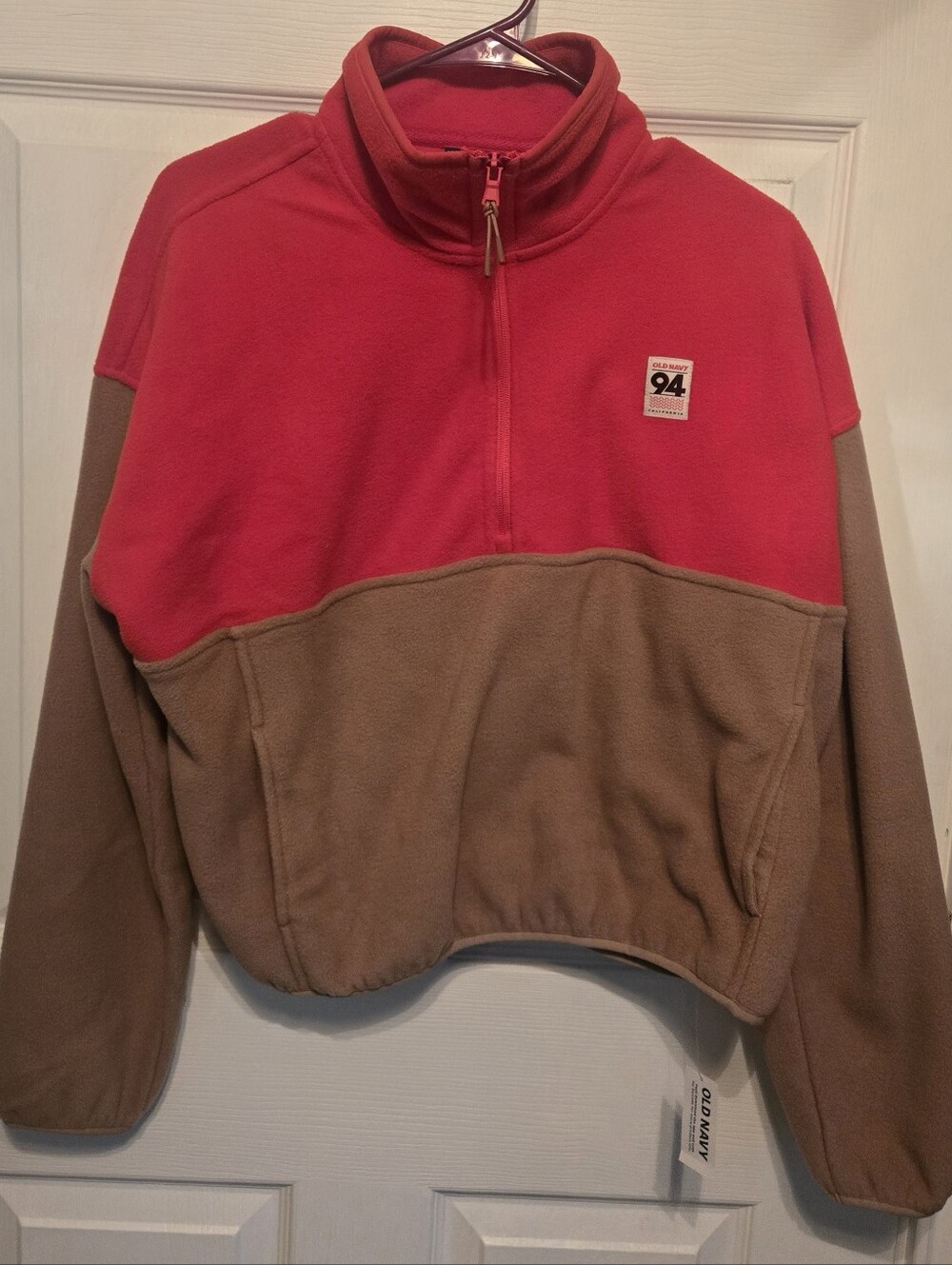 Old Navy Two-Tone Quarter-Zip Pullover - Red and Brown